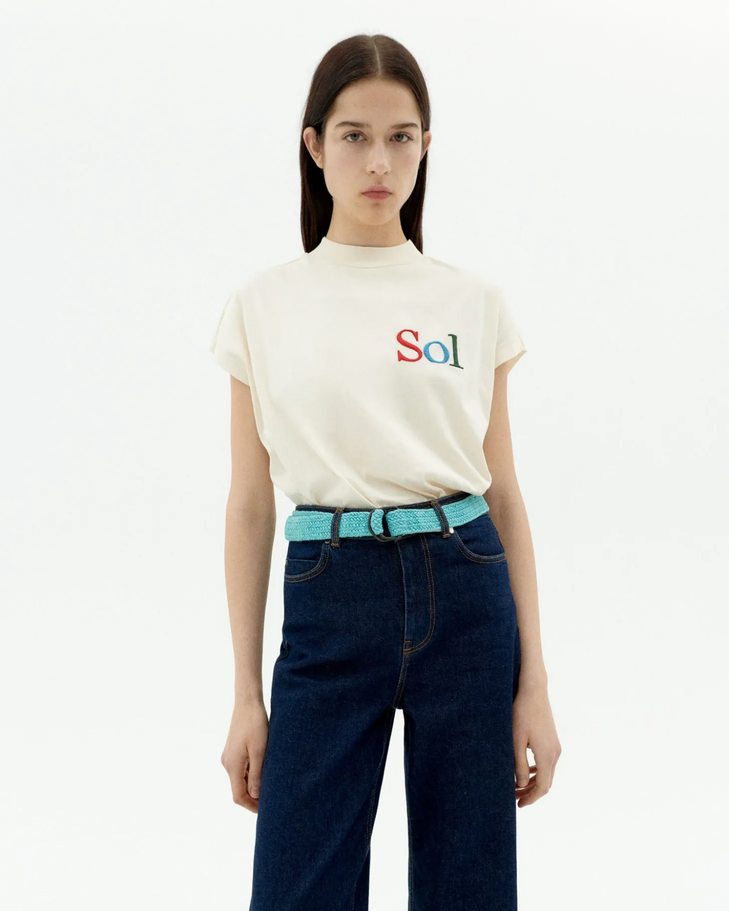 T-shirt blanc brodée sol type Volta