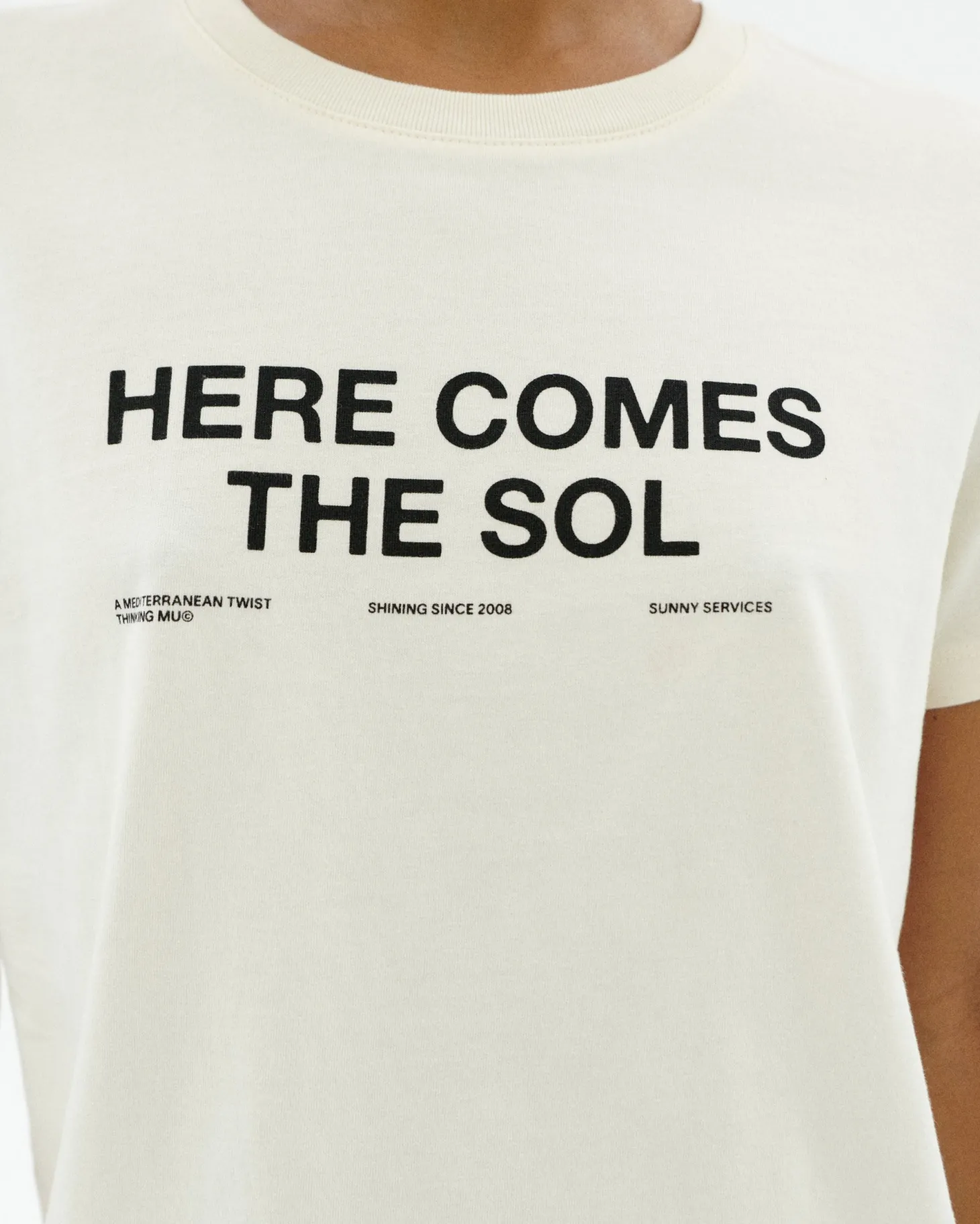 T-shirt blanc here comes the sol Ida