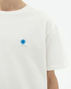 T-shirt blanc soleil bleu au dos