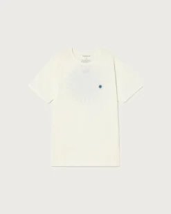 T-shirt blanc soleil indigo au dos