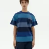 T-shirt bleu à rayures Aaron