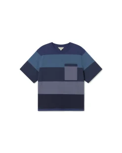 T-shirt bleu à rayures Lucia