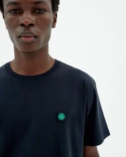T-shirt marine soleil vert au dos