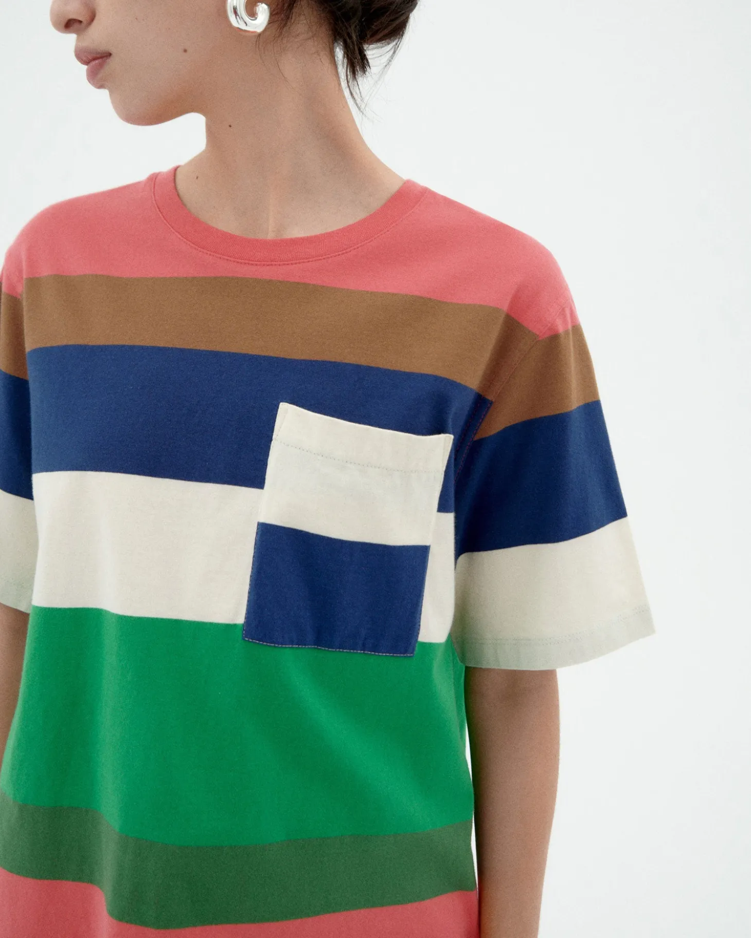 T-shirt multicolore à rayures Lucia