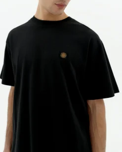 T-shirt noir sol type à dos Aaron