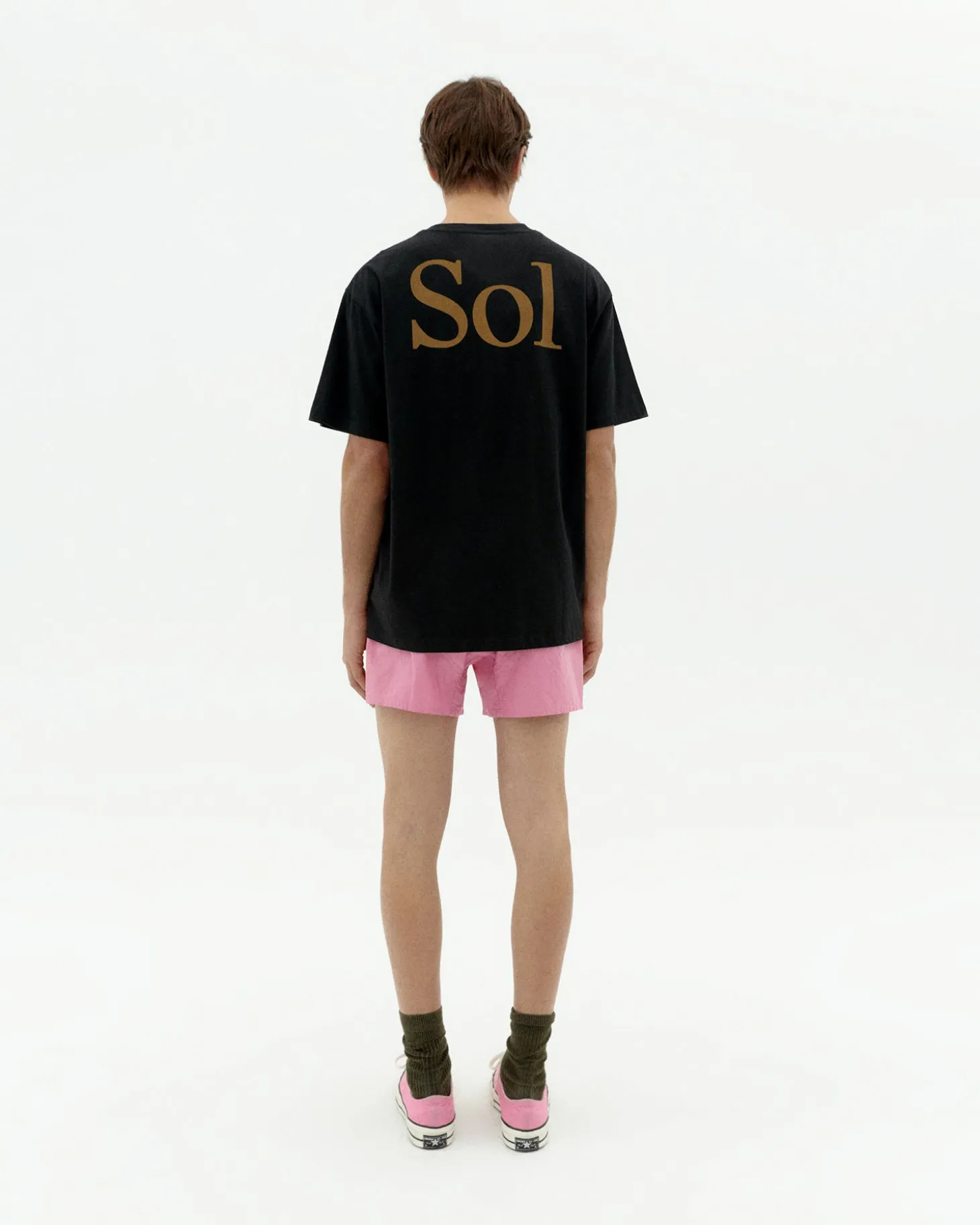 T-shirt noir sol type à dos Aaron