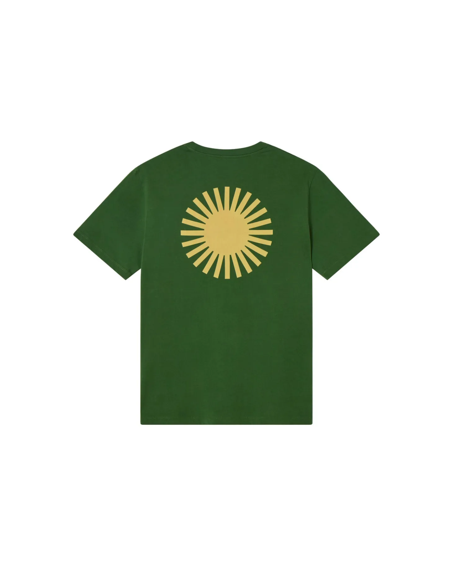 T-shirt vert soleil jaune au dos