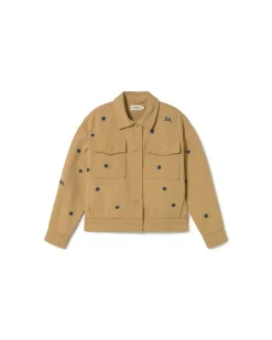 Veste camel brodée à la main Frans