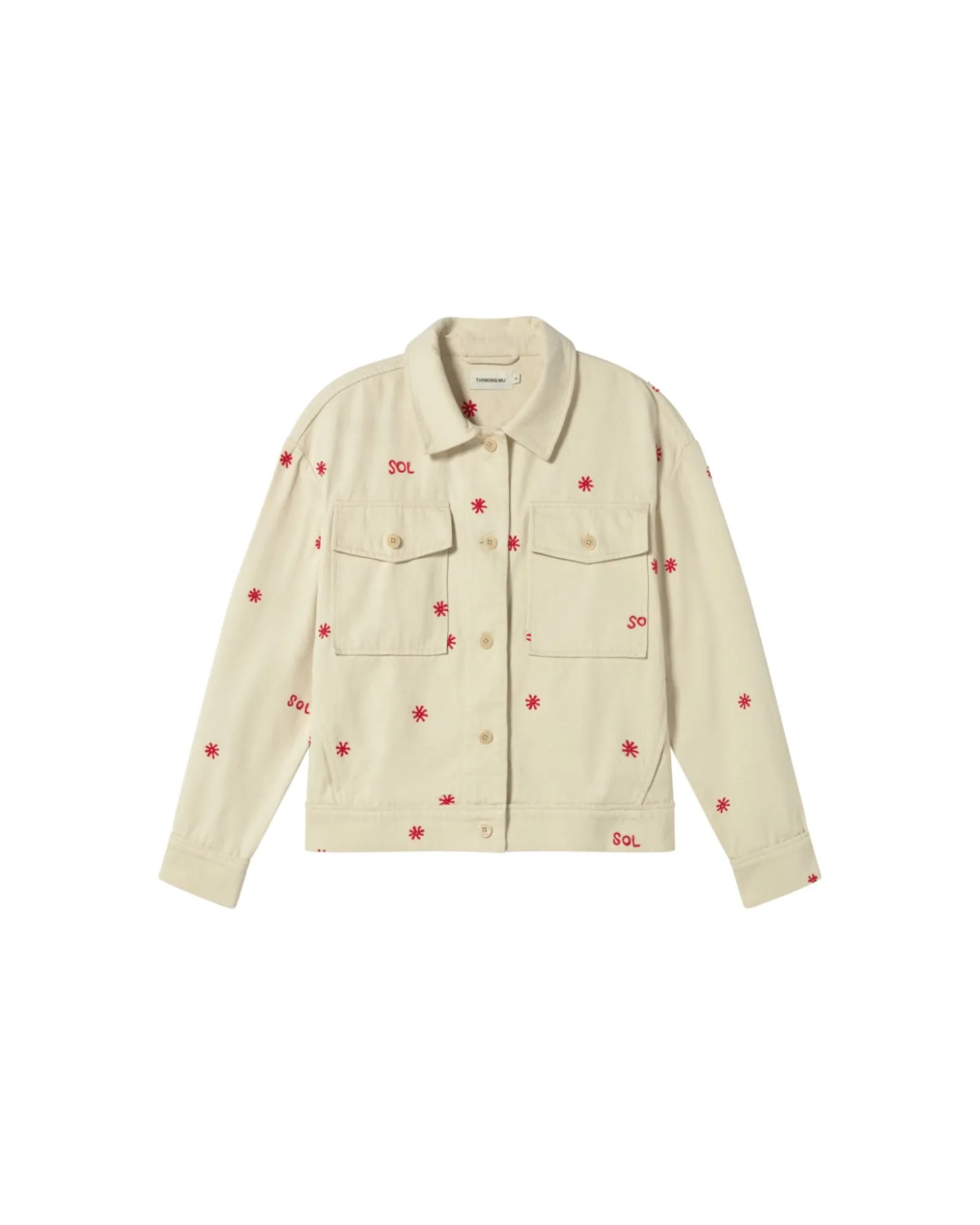 Veste ecru brodée à la main Frans